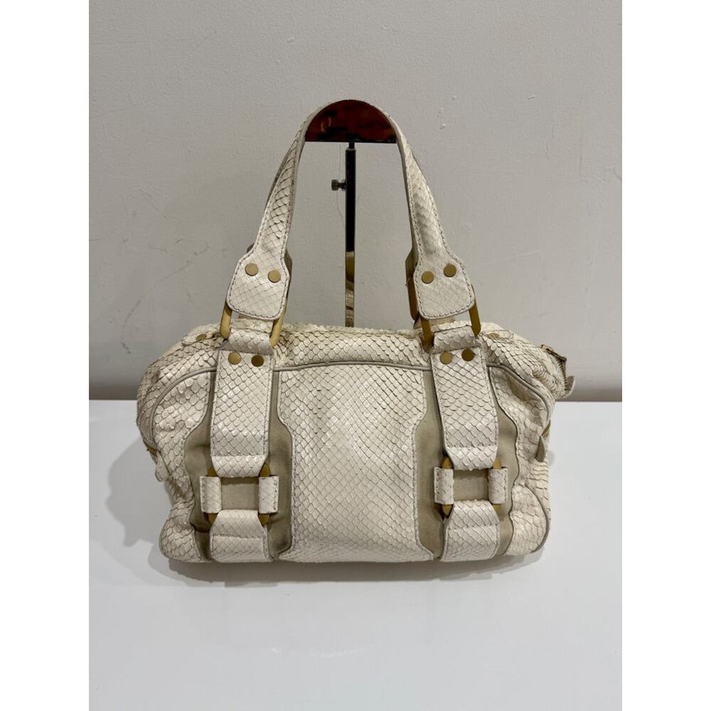 Jimmy Choo Suede Trim Python Embossed Leather Sho… - image 6